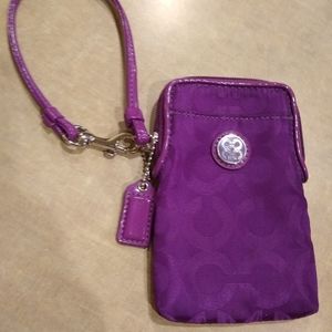 Purple coach cell phone case